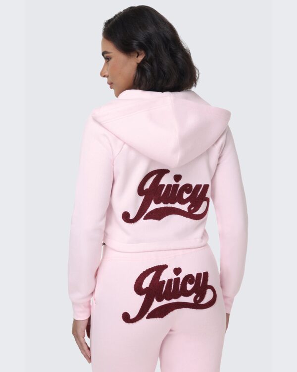 Juicy Couture Embroidered Knit Cropped Hoodie – New Soft Glow