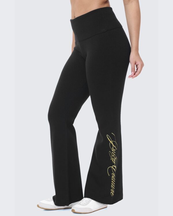 Juicy Couture Embroidered Knit Flare Pants – Liquorice