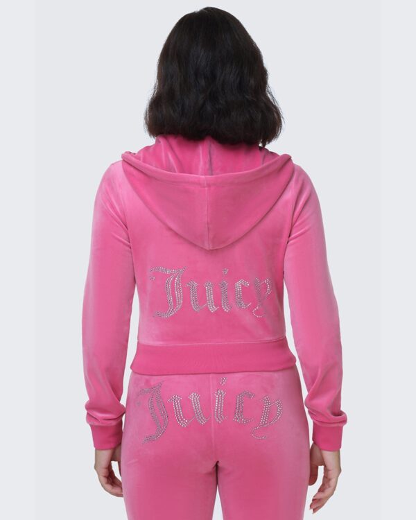 Juicy Couture OG Big Bling Velour Hoodie – Bubblegum