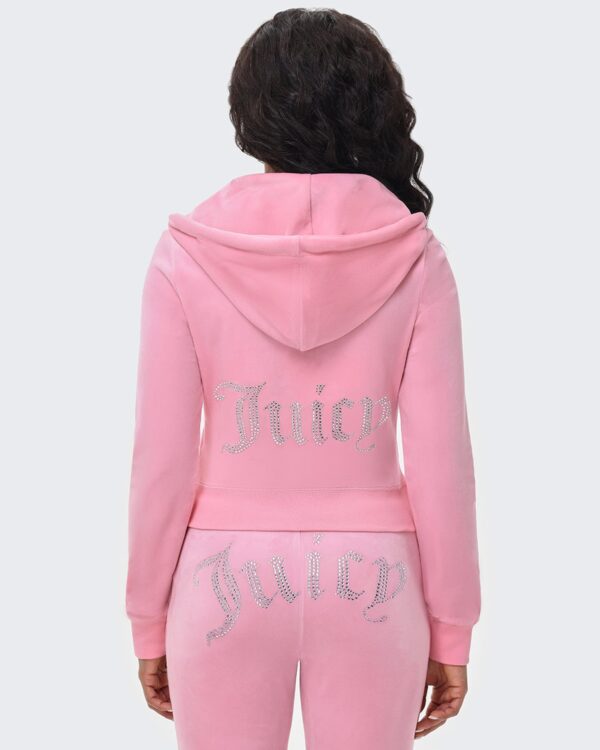 Juicy Couture OG Big Bling Velour Hoodie – Heritage Pink