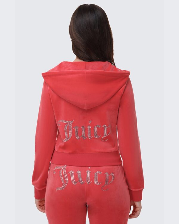 Juicy Couture OG Big Bling Velour Hoodie – Maraschino