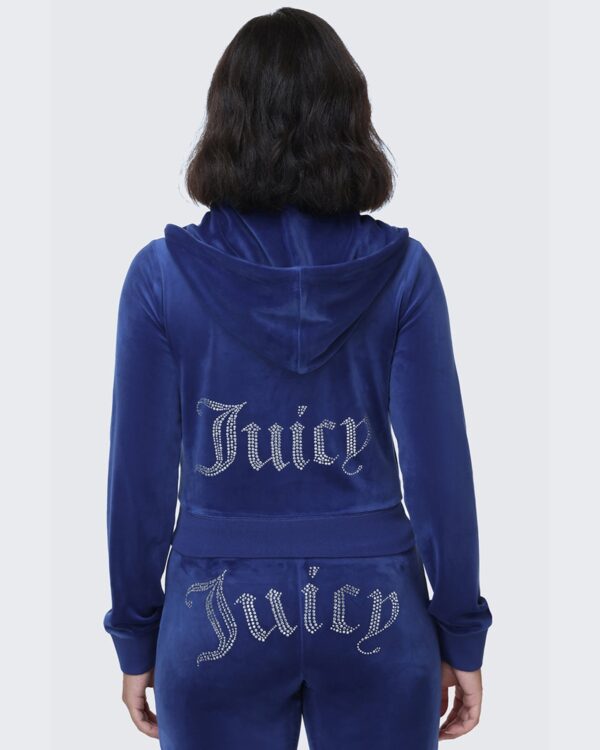 Juicy Couture OG Big Bling Velour Hoodie – Varsity Blue