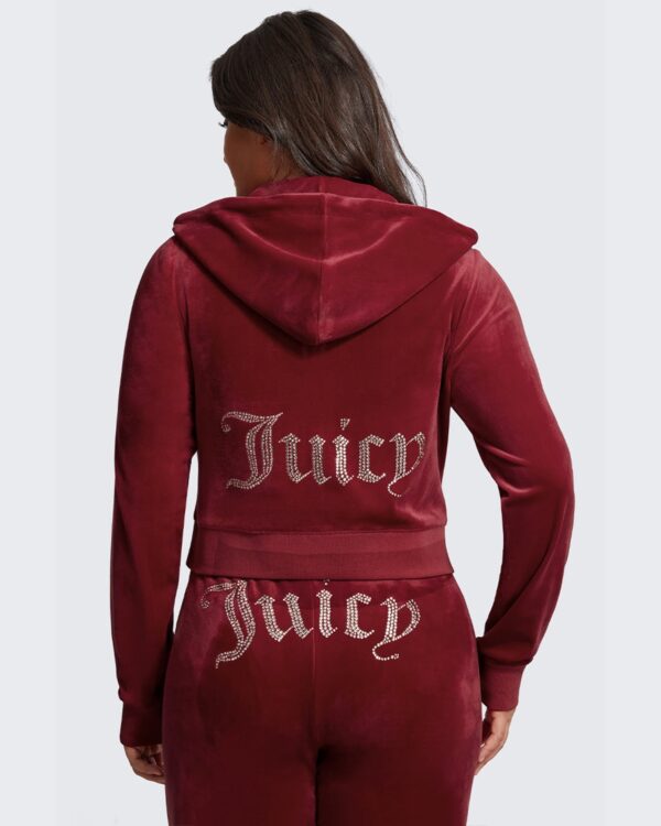 Juicy Couture Plus-Size OG Big Bling Velour Hoodie – Red Dahlia