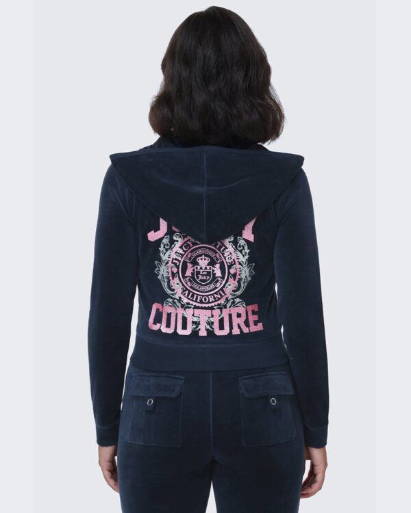Juicy Couture Scottie Cotton Velour Hoodie – Regal Blue