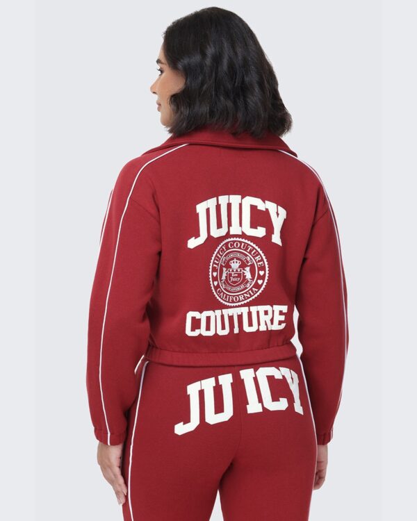 Juicy Couture Scottie Fleece Quarter Zip Sweatshirt – Red Dahlia
