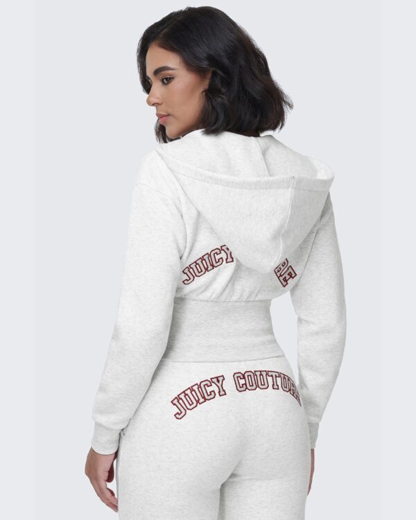Juicy Couture Small Bling Fleece Quarter Zip Hoodie – Lt Heather Grey
