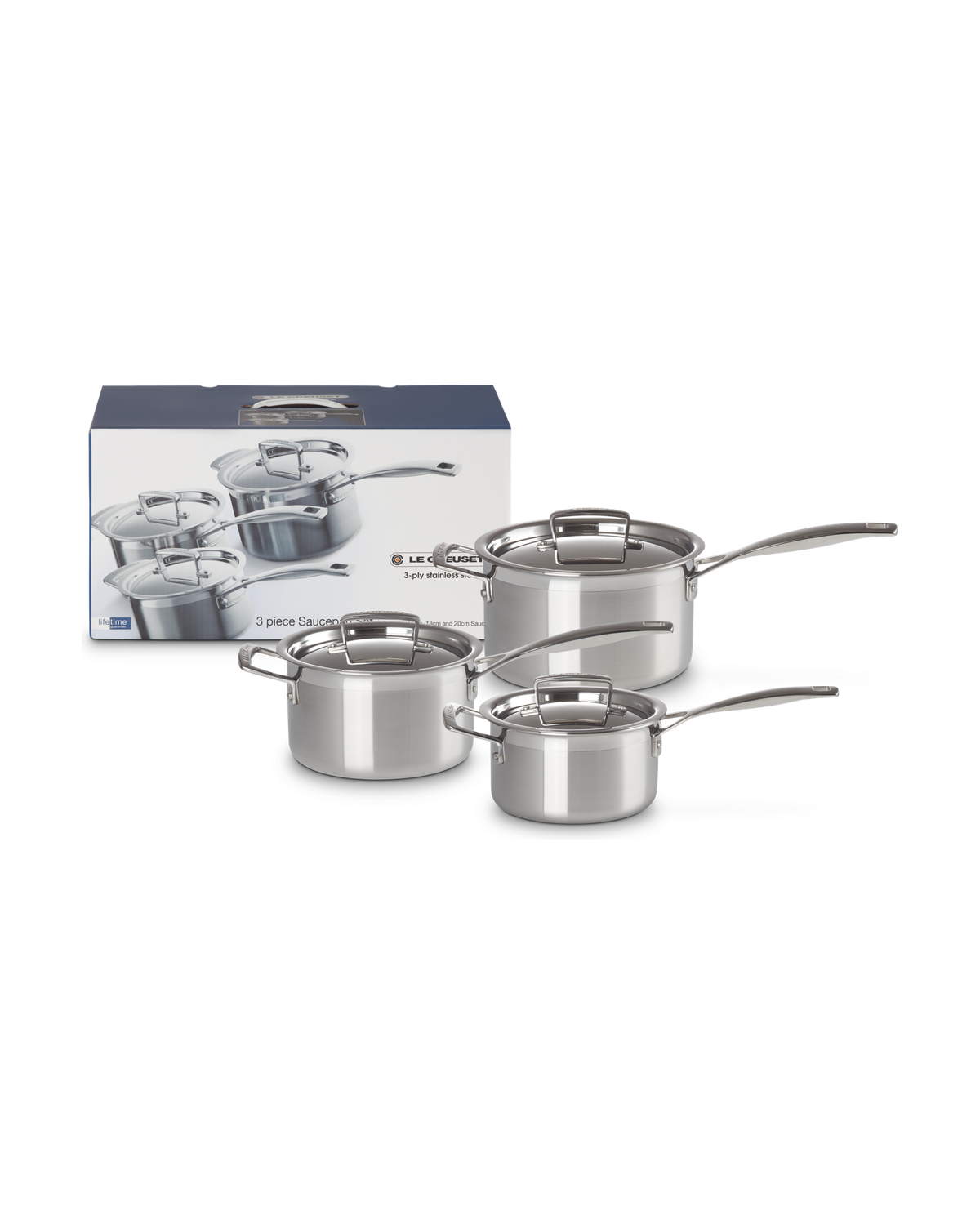 Le Creuset 3-ply Stainless Steel 3-piece Saucepan Set