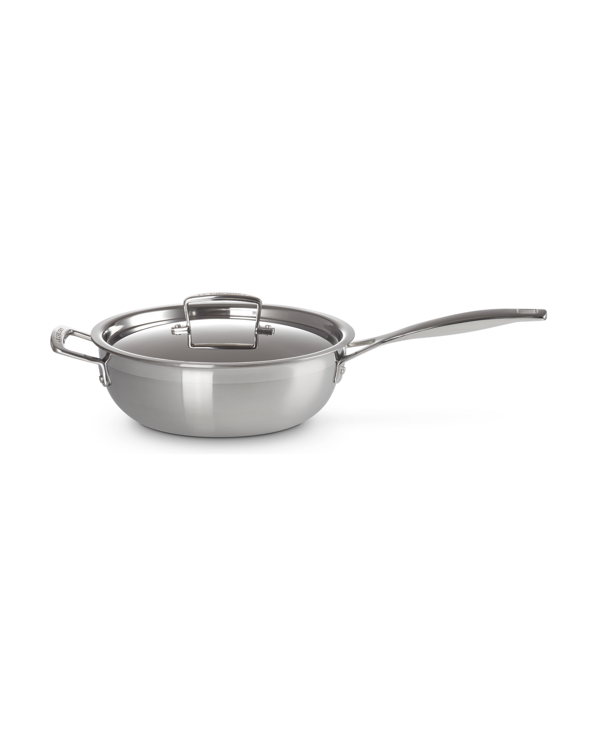 Le Creuset 3-ply Stainless Steel Non-Stick Chef's Pan with Lid and Helper Handle