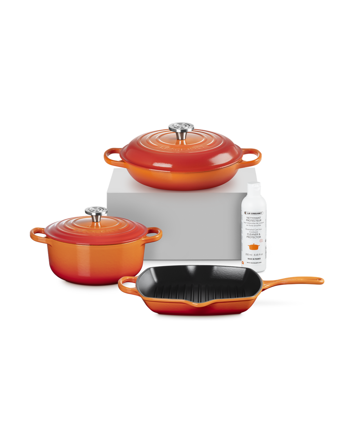 Le Creuset Cast Iron 3-piece Starter Set with Cleaner – Volcanic
