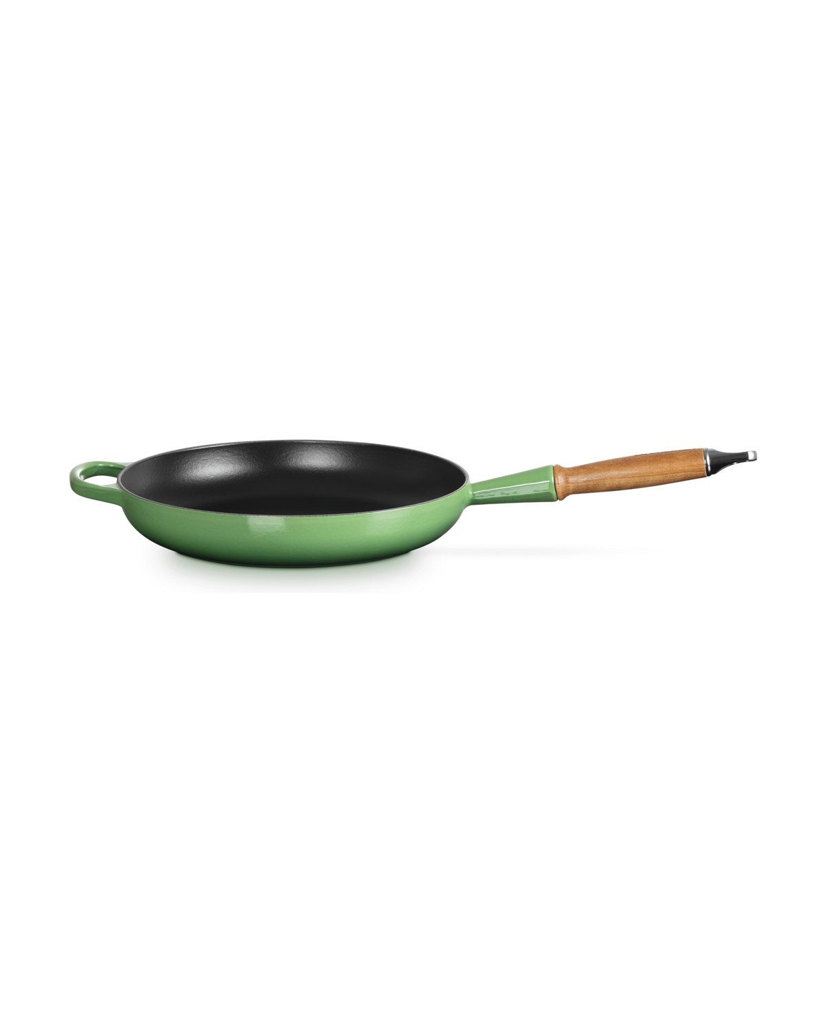 Le Creuset Cast Iron Frying Pan with Wooden Handle – Bamboo Green