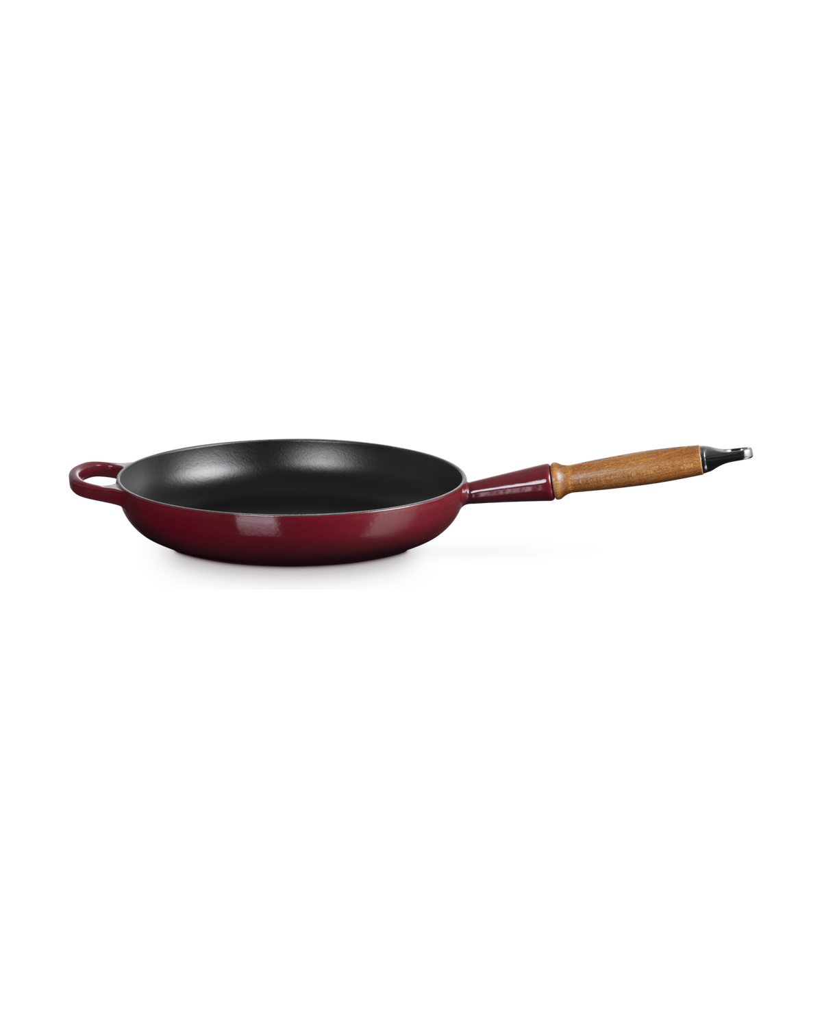 Le Creuset Cast Iron Frying Pan with Wooden Handle – Garnet