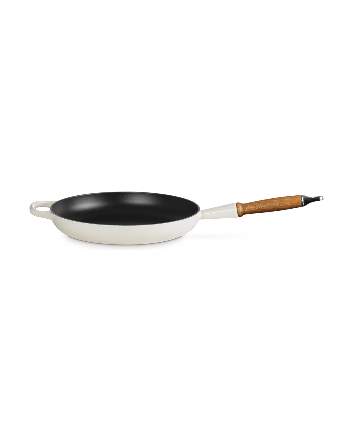 Le Creuset Cast Iron Frying Pan with Wooden Handle – Meringue