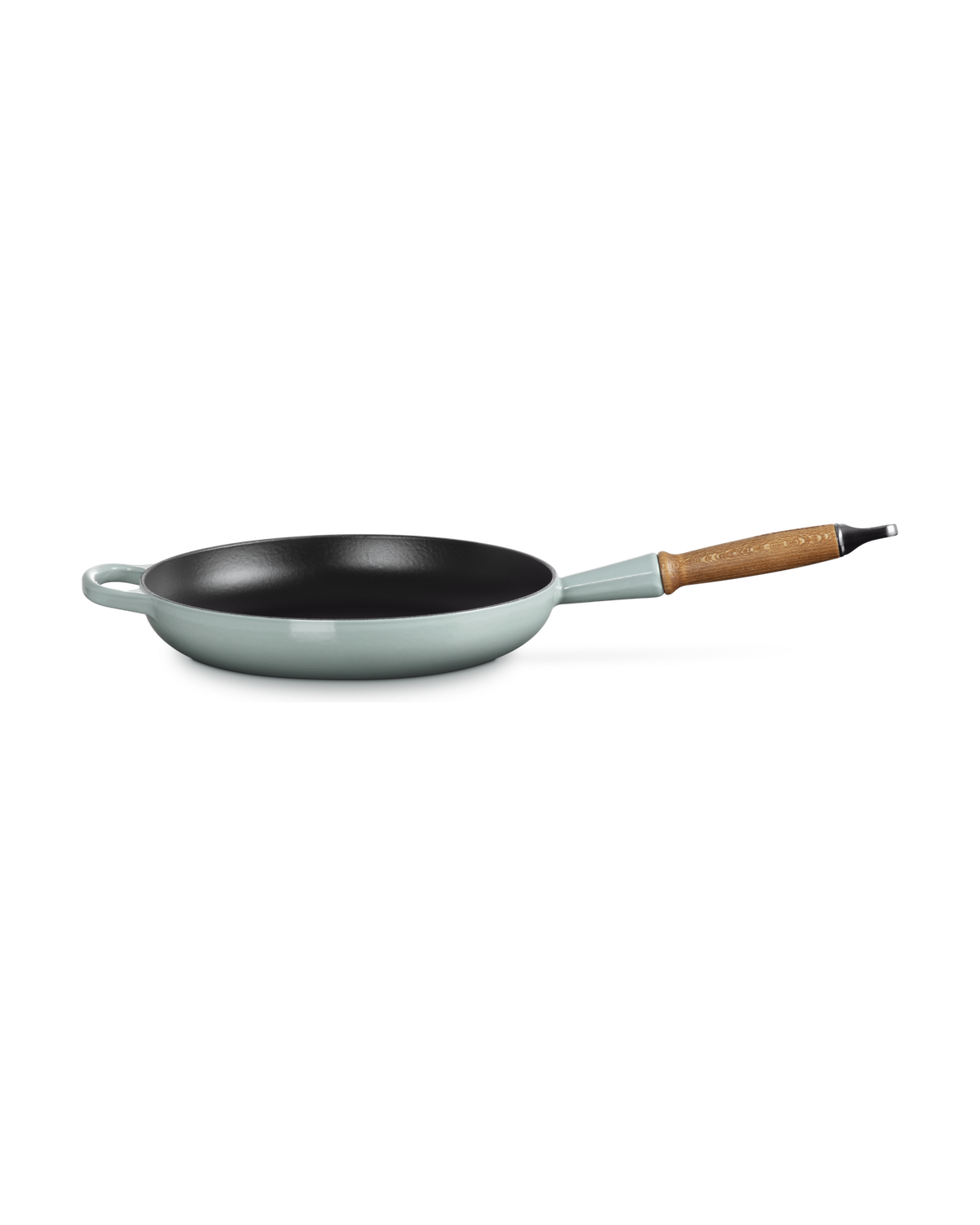 Le Creuset Cast Iron Frying Pan with Wooden Handle – Sea Salt