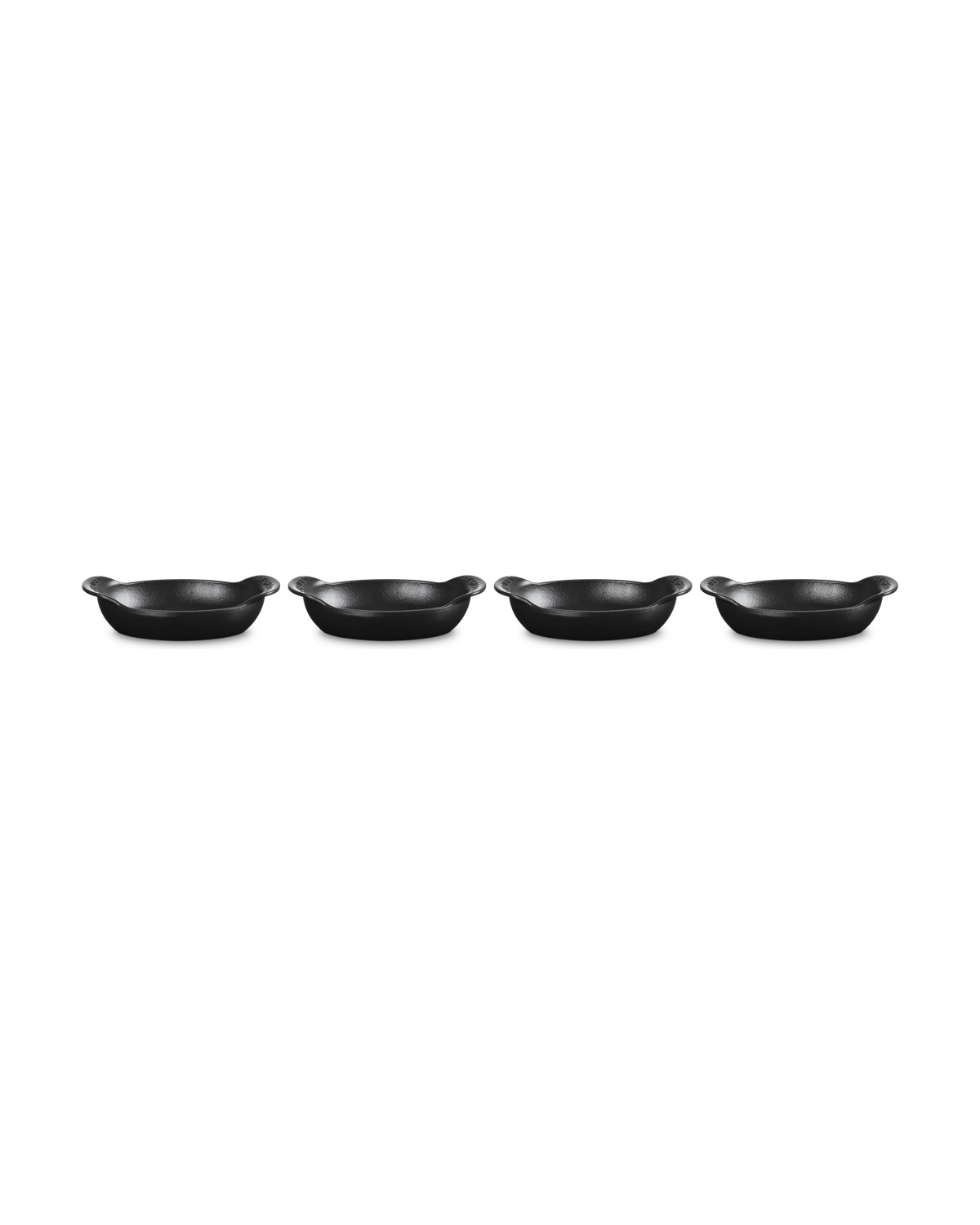 Le Creuset Cast Iron Gourmand Set of 4 Mini Oval Bakers – Satin black