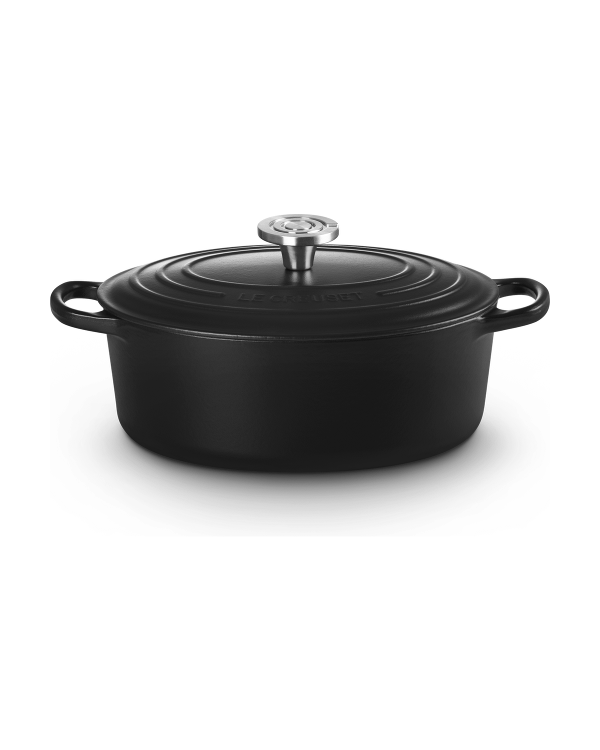 Le Creuset Cast Iron Oval Casserole with Black Interior – Satin black
