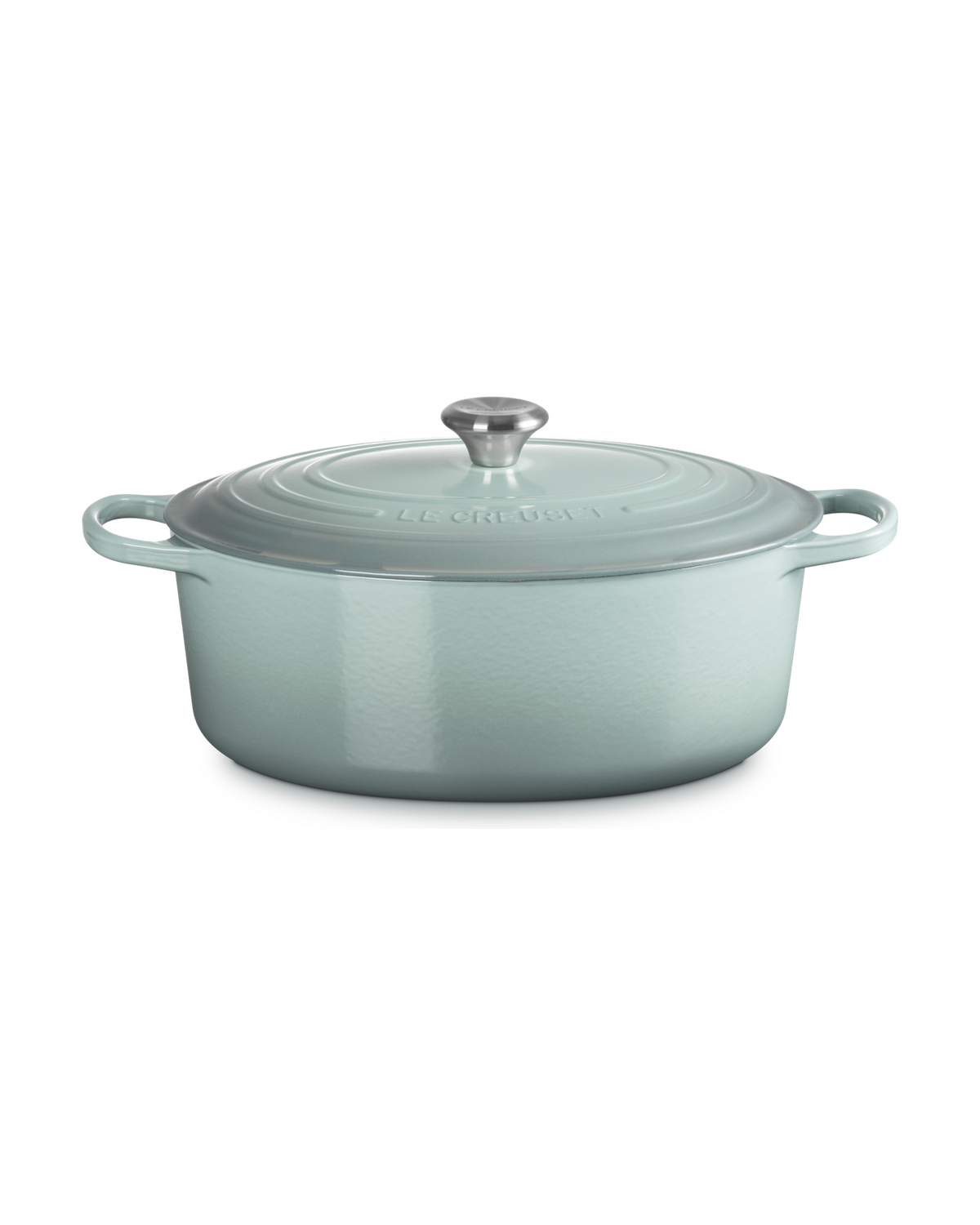Le Creuset Cast Iron Oval Casserole with Signature Knob – Sea Salt