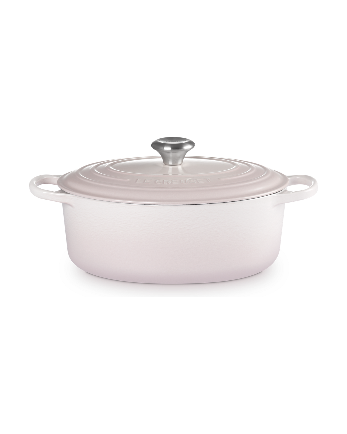 Le Creuset Cast Iron Oval Casserole with Signature Knob – Shell Pink
