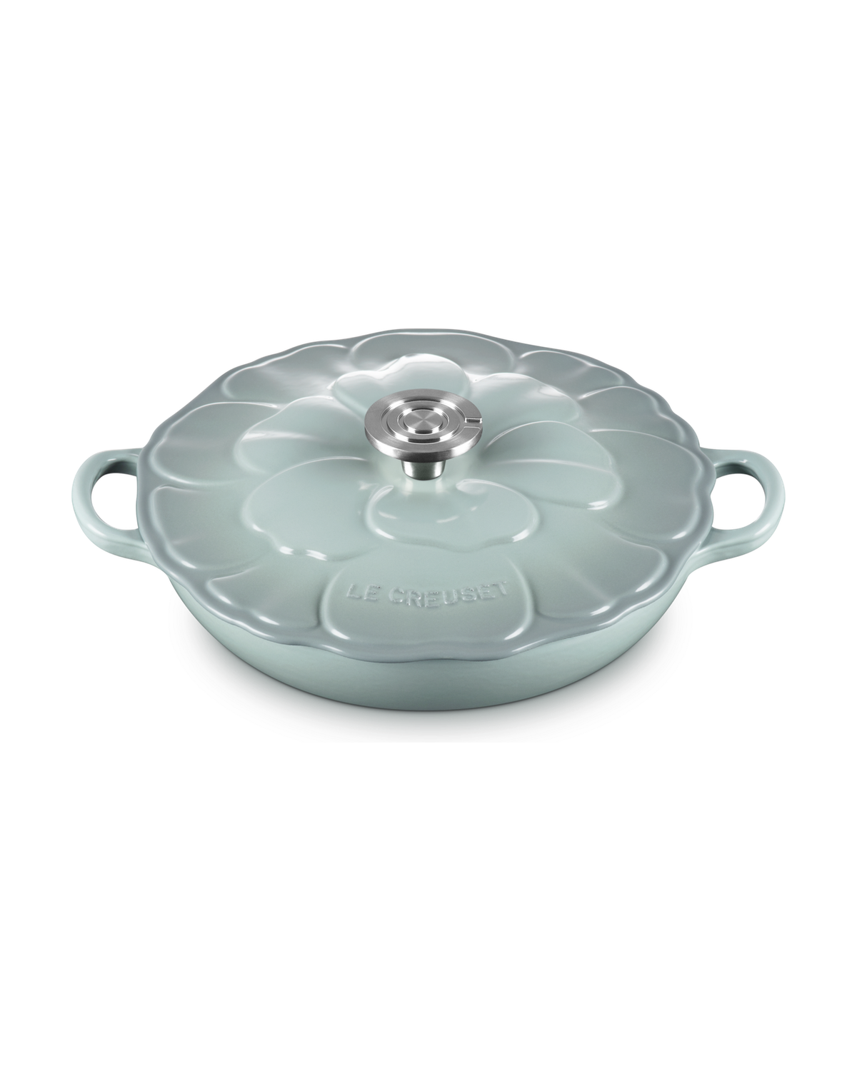 Le Creuset Cast Iron Petal Shallow Casserole – Sea Salt