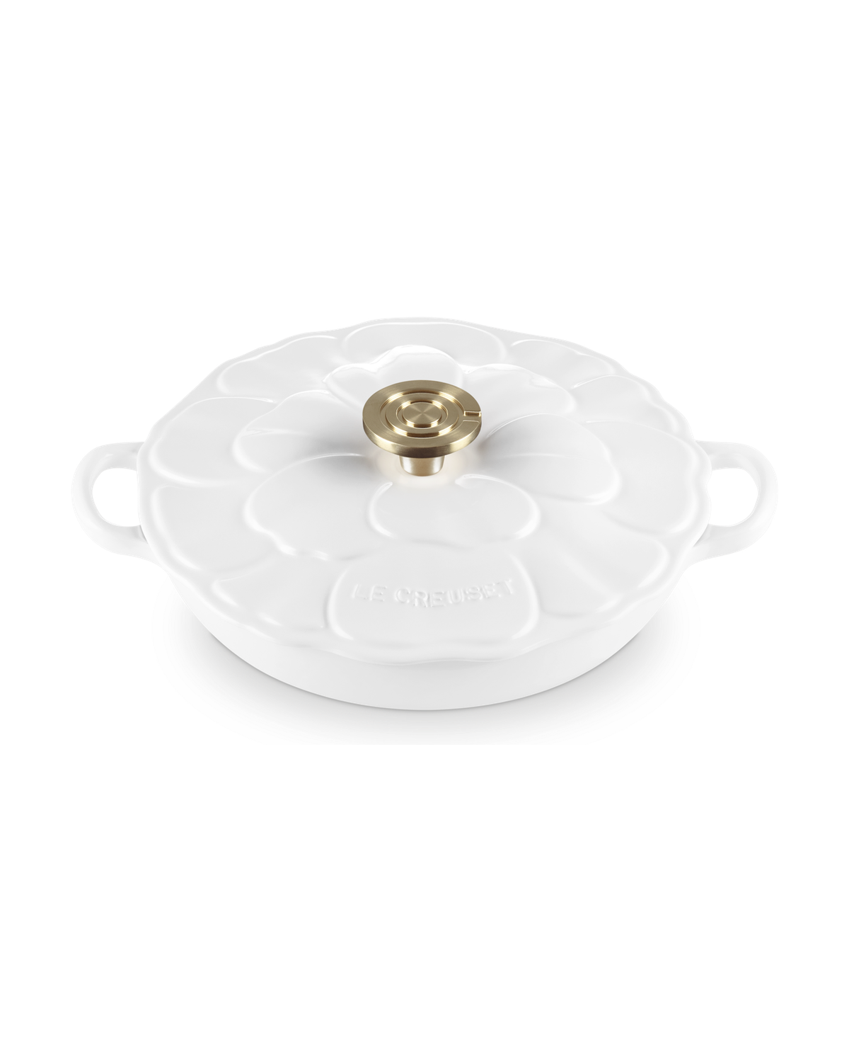 Le Creuset Cast Iron Petal Shallow Casserole – White