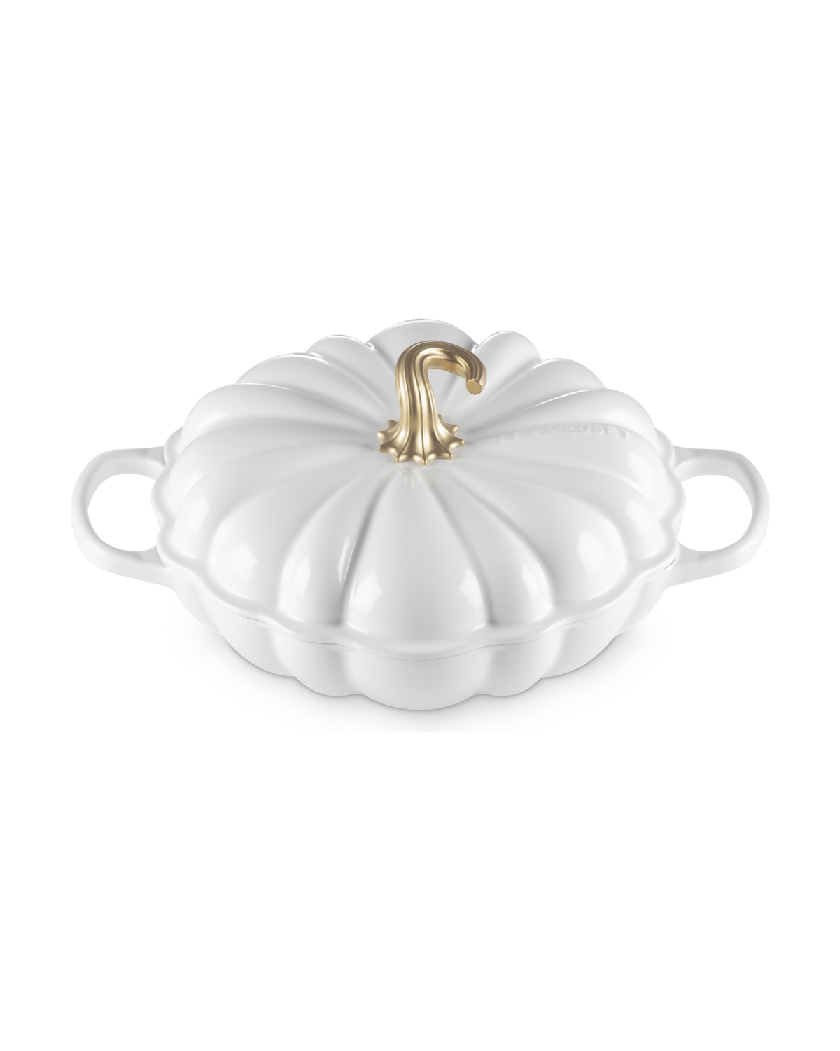 Le Creuset Cast Iron Pumpkin Shallow Casserole – White