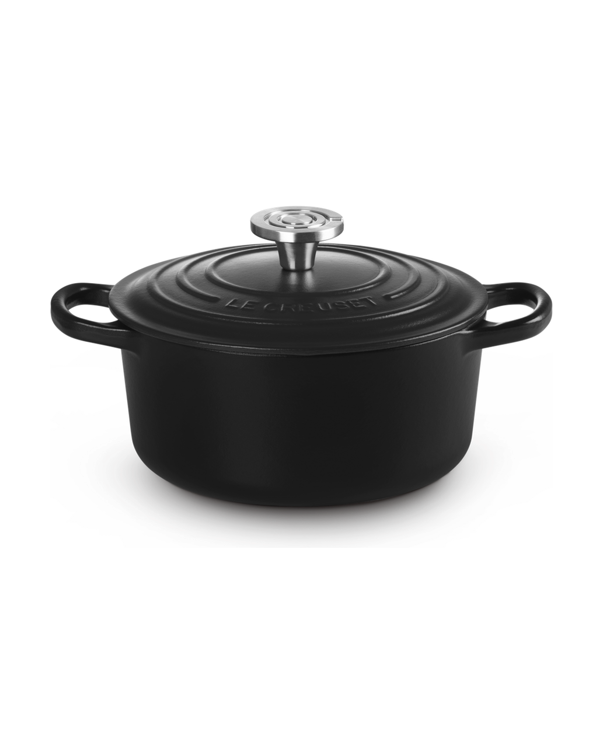 Le Creuset Cast Iron Round Casserole with Black Interior – Satin black