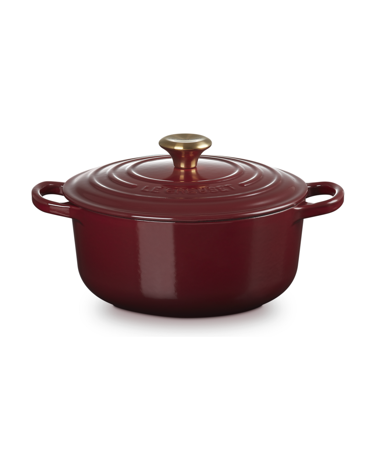 Le Creuset Cast Iron Round Casserole with Signature Knob – Garnet