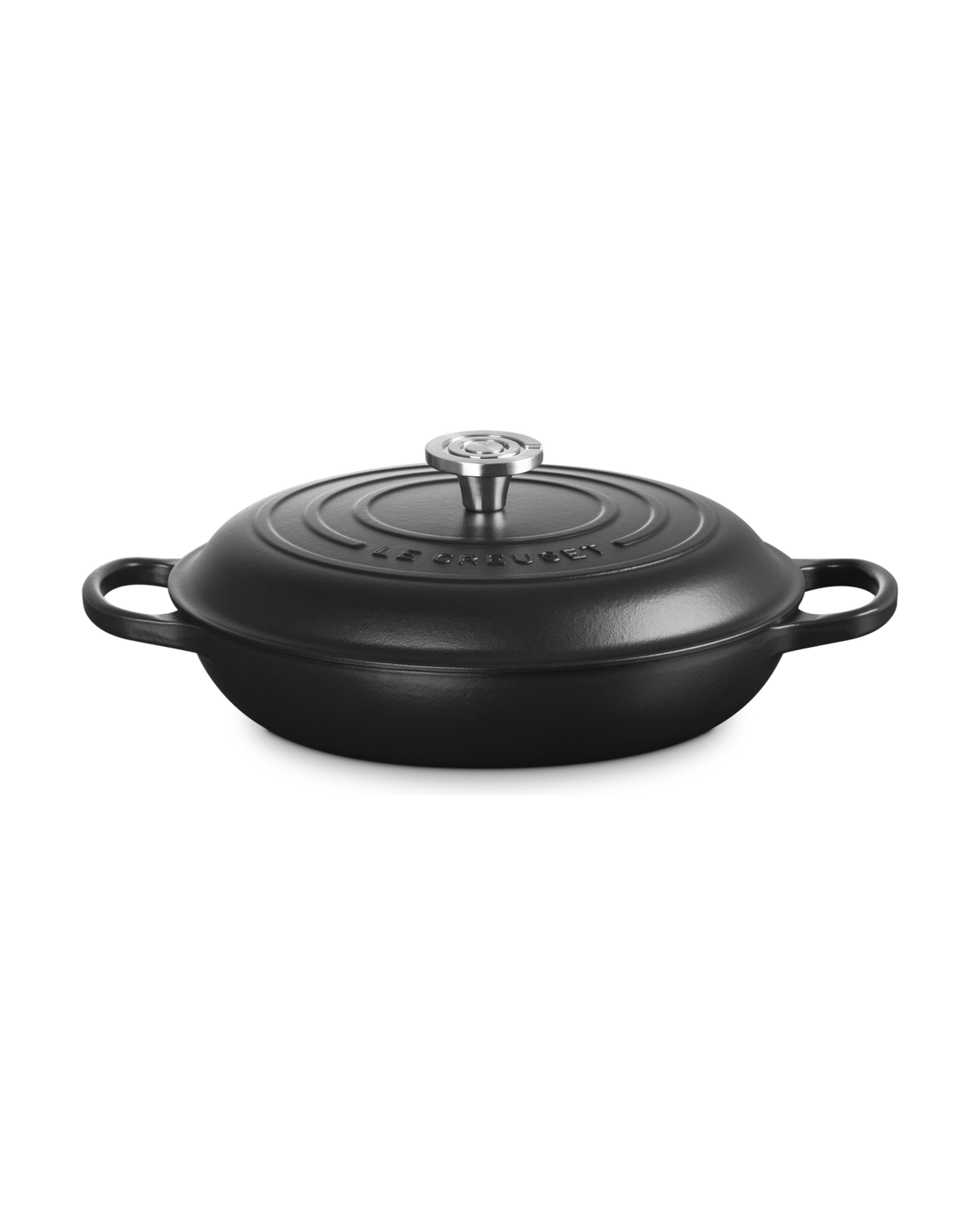 Le Creuset Cast Iron Shallow Casserole with Black Interior – Satin black