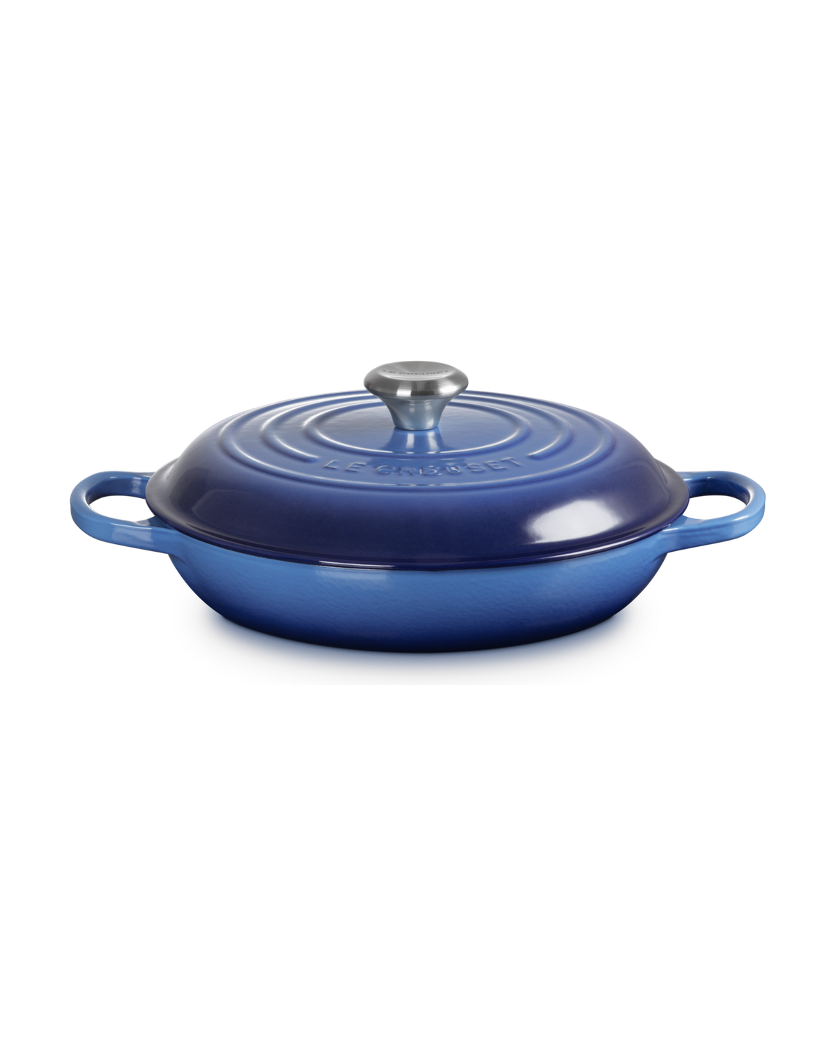 Le Creuset Cast Iron Shallow Casserole with Signature Knob – Azure