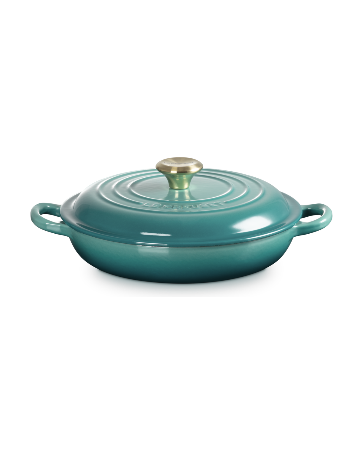 Le Creuset Cast Iron Shallow Casserole with Signature Knob – Bleu Riviera