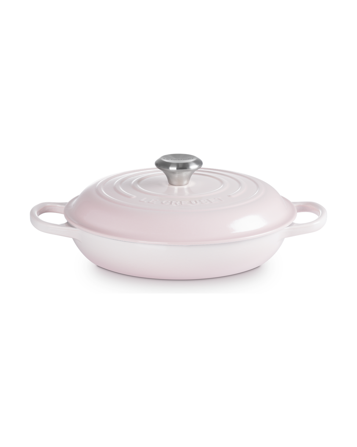 Le Creuset Cast Iron Shallow Casserole with Signature Knob – Shell Pink
