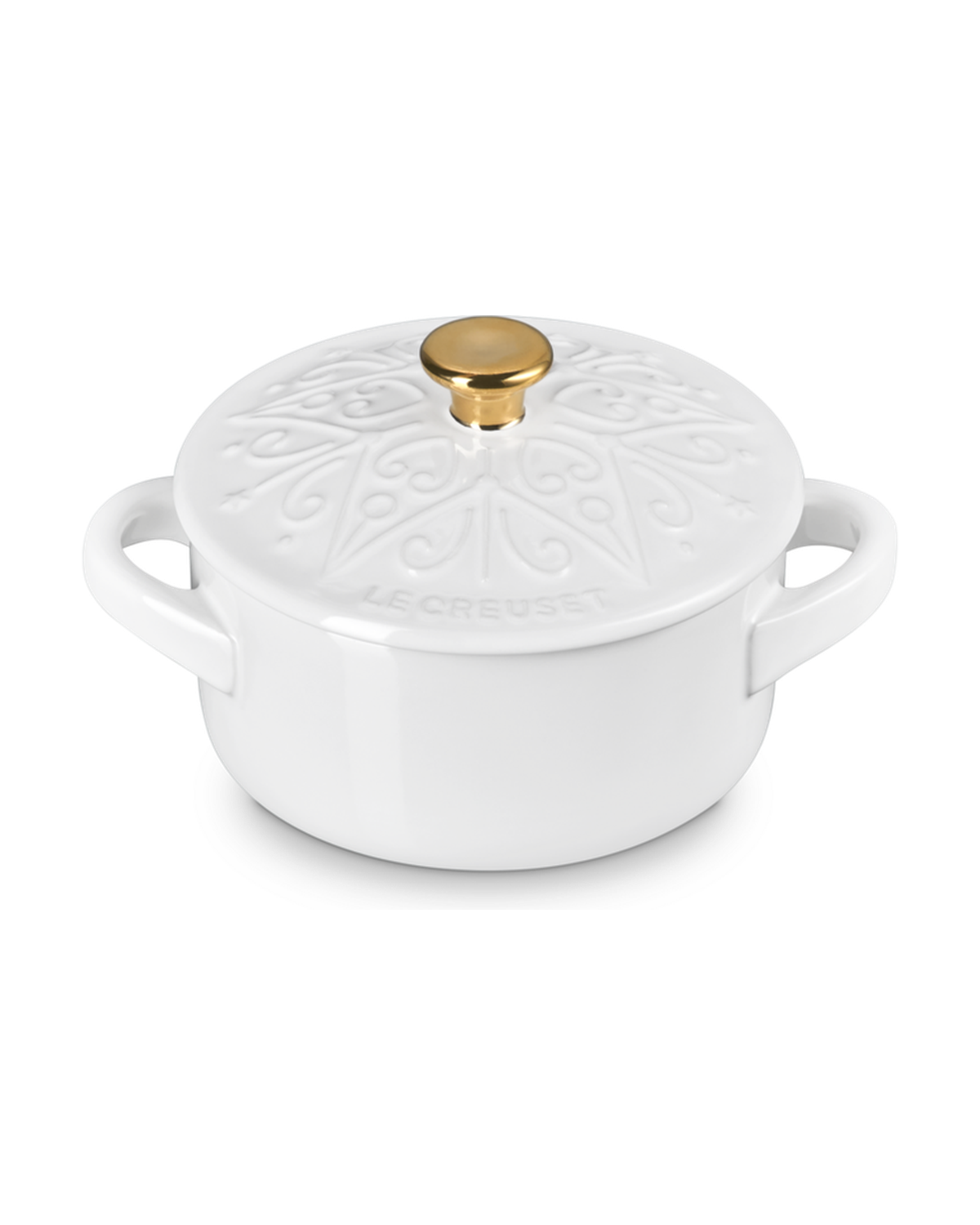 Le Creuset Stoneware Christmas Mini Cocotte L'Etoile – White