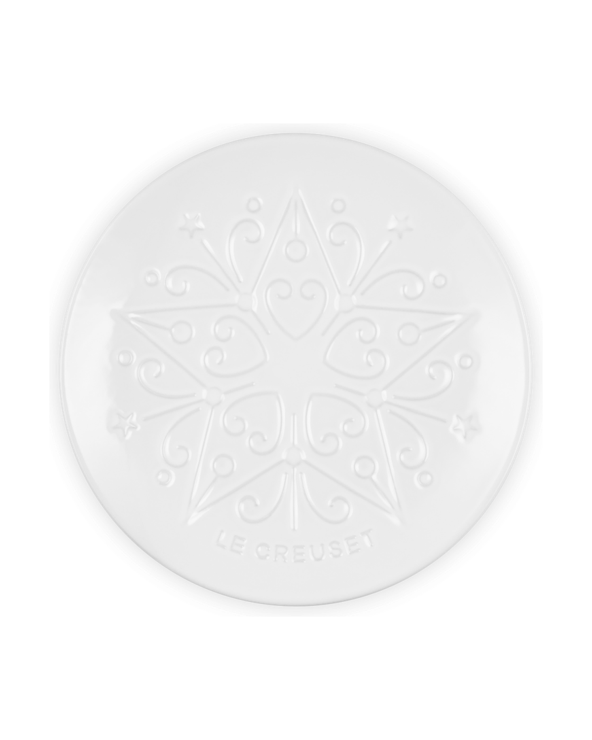 Le Creuset Stoneware Christmas Plate L'Etoile – White