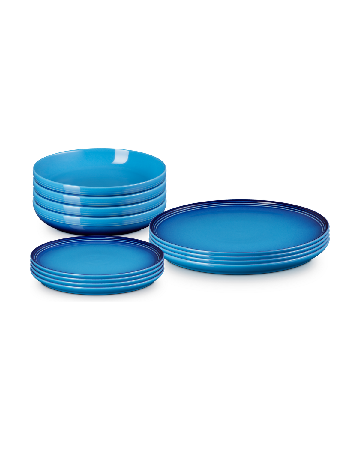 Le Creuset Stoneware Coupe 12-piece Dinnerware Set – Azure