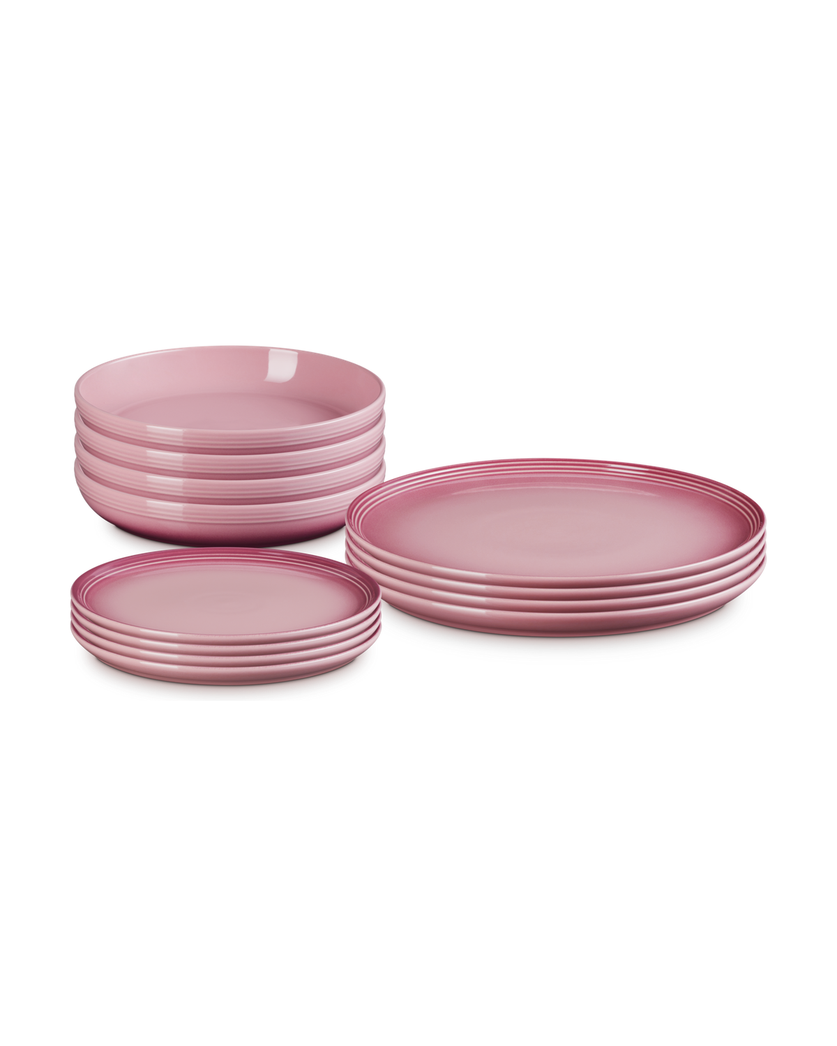 Le Creuset Stoneware Coupe 12-piece Dinnerware Set – Rose Quartz