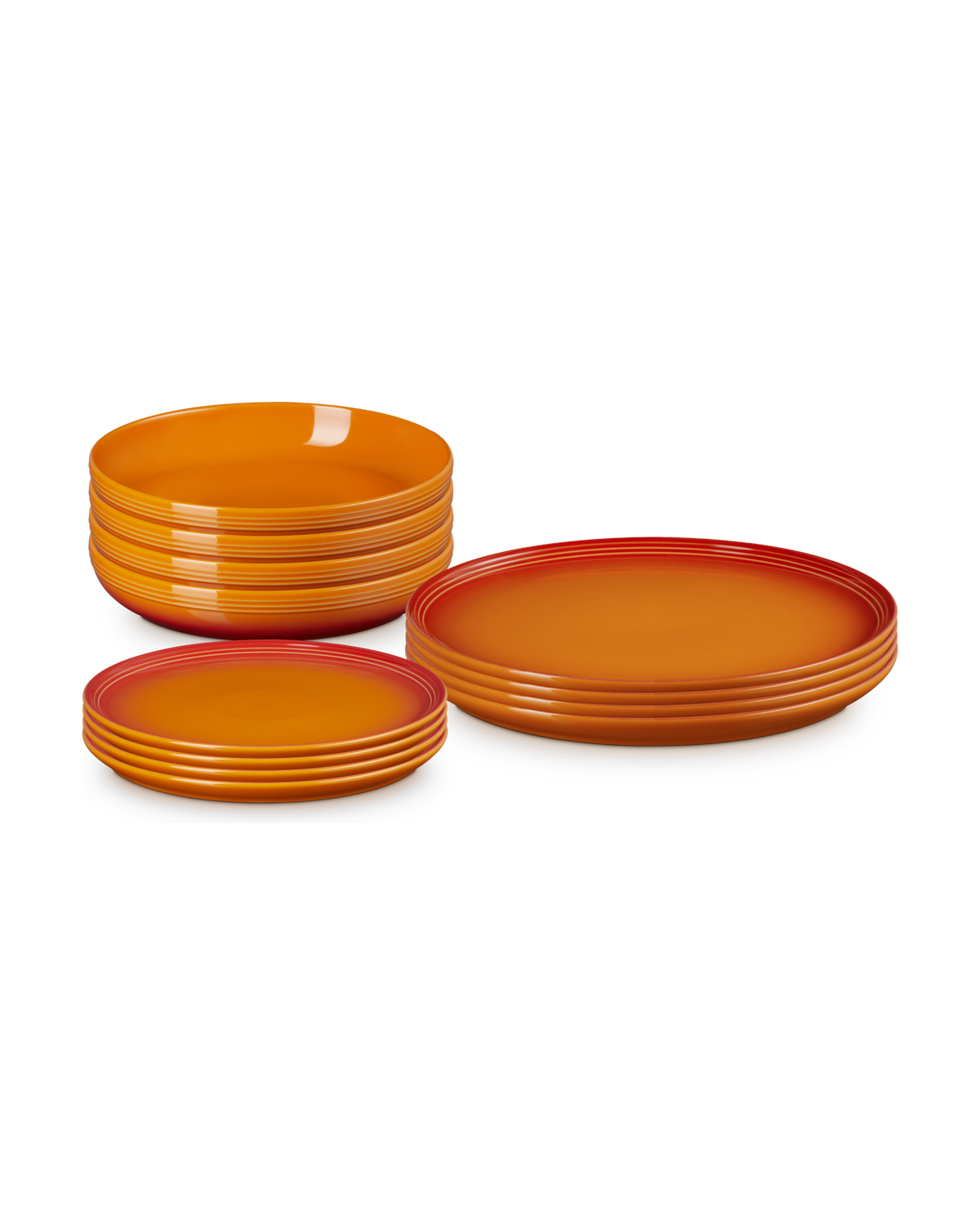 Le Creuset Stoneware Coupe 12-piece Dinnerware Set – Volcanic
