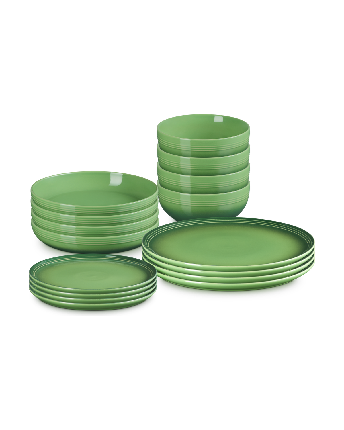 Le Creuset Stoneware Coupe 16-piece Dinnerware Set – Bamboo Green