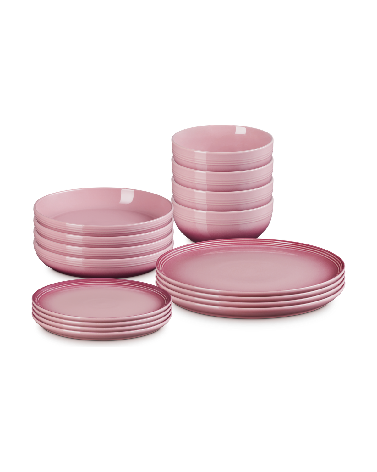 Le Creuset Stoneware Coupe 16-piece Dinnerware Set – Rose Quartz