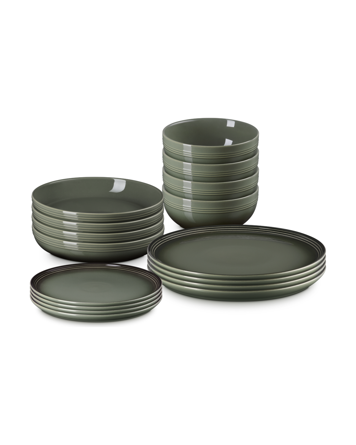 Le Creuset Stoneware Coupe 16-piece Dinnerware Set – Thyme