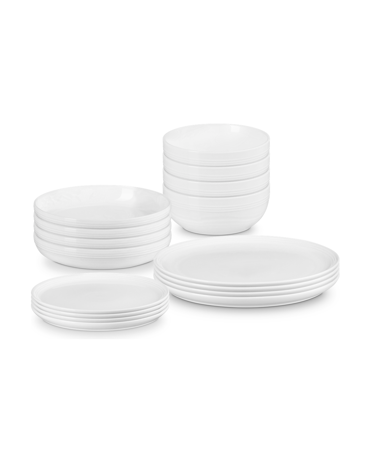 Le Creuset Stoneware Coupe 16-piece Dinnerware Set – White