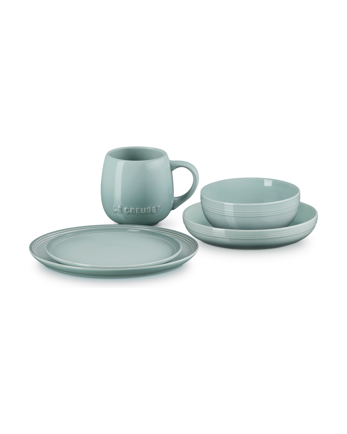 Le Creuset Stoneware Coupe 5-piece Dinnerware Set – Sea Salt