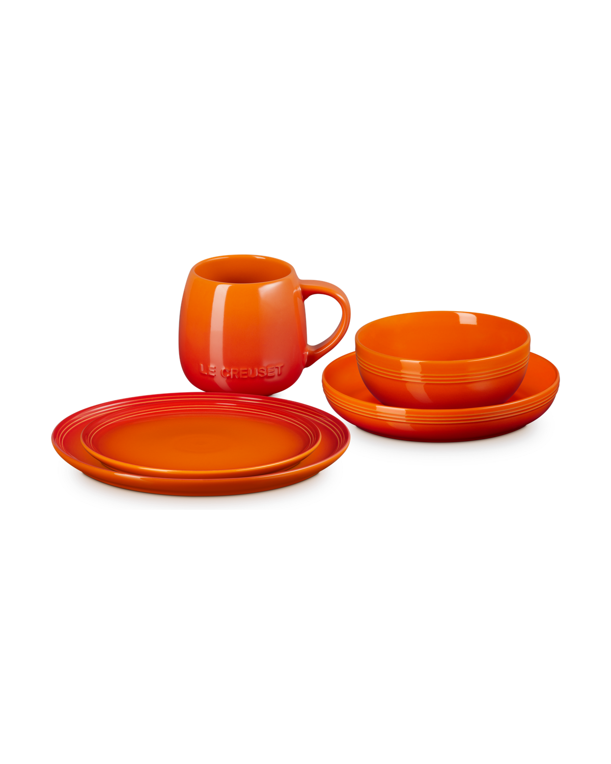 Le Creuset Stoneware Coupe 5-piece Dinnerware Set – Volcanic
