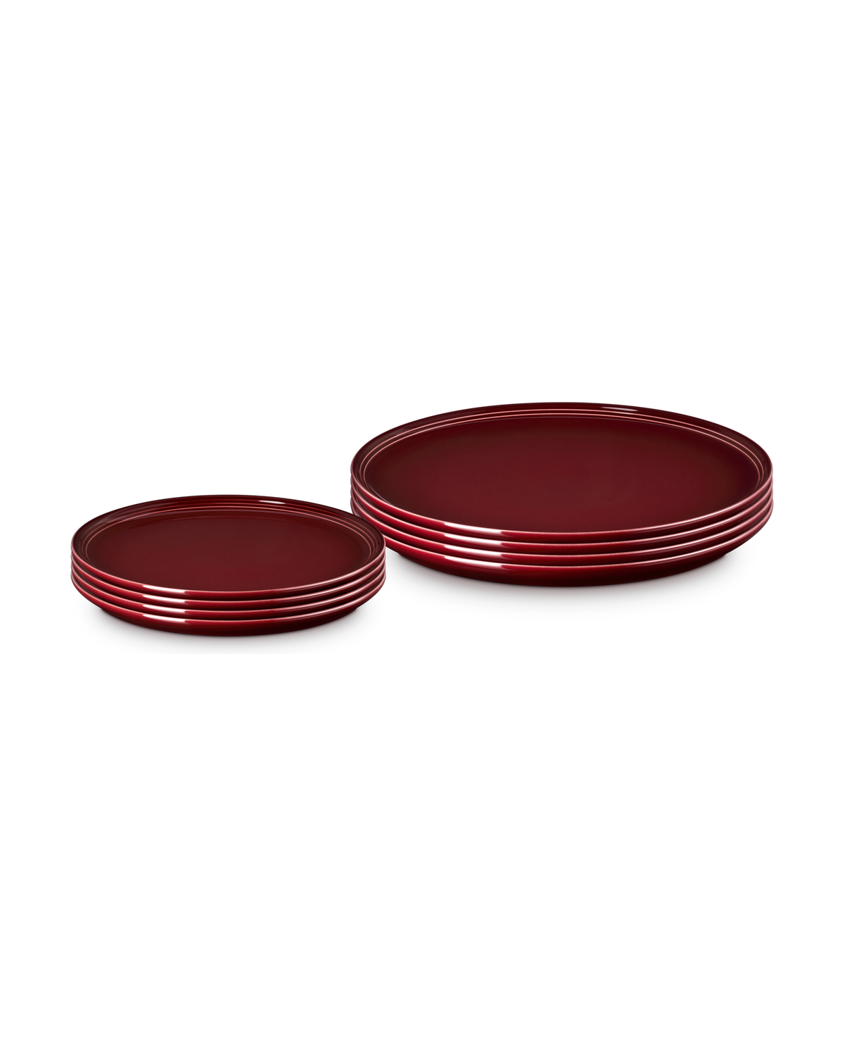 Le Creuset Stoneware Coupe 8-piece Dinnerware Set – Garnet