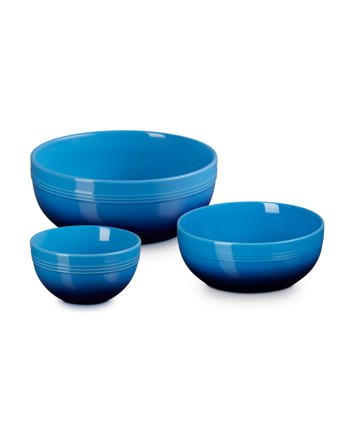 Le Creuset Stoneware Coupe Set of 3 Serving Bowls – Azure