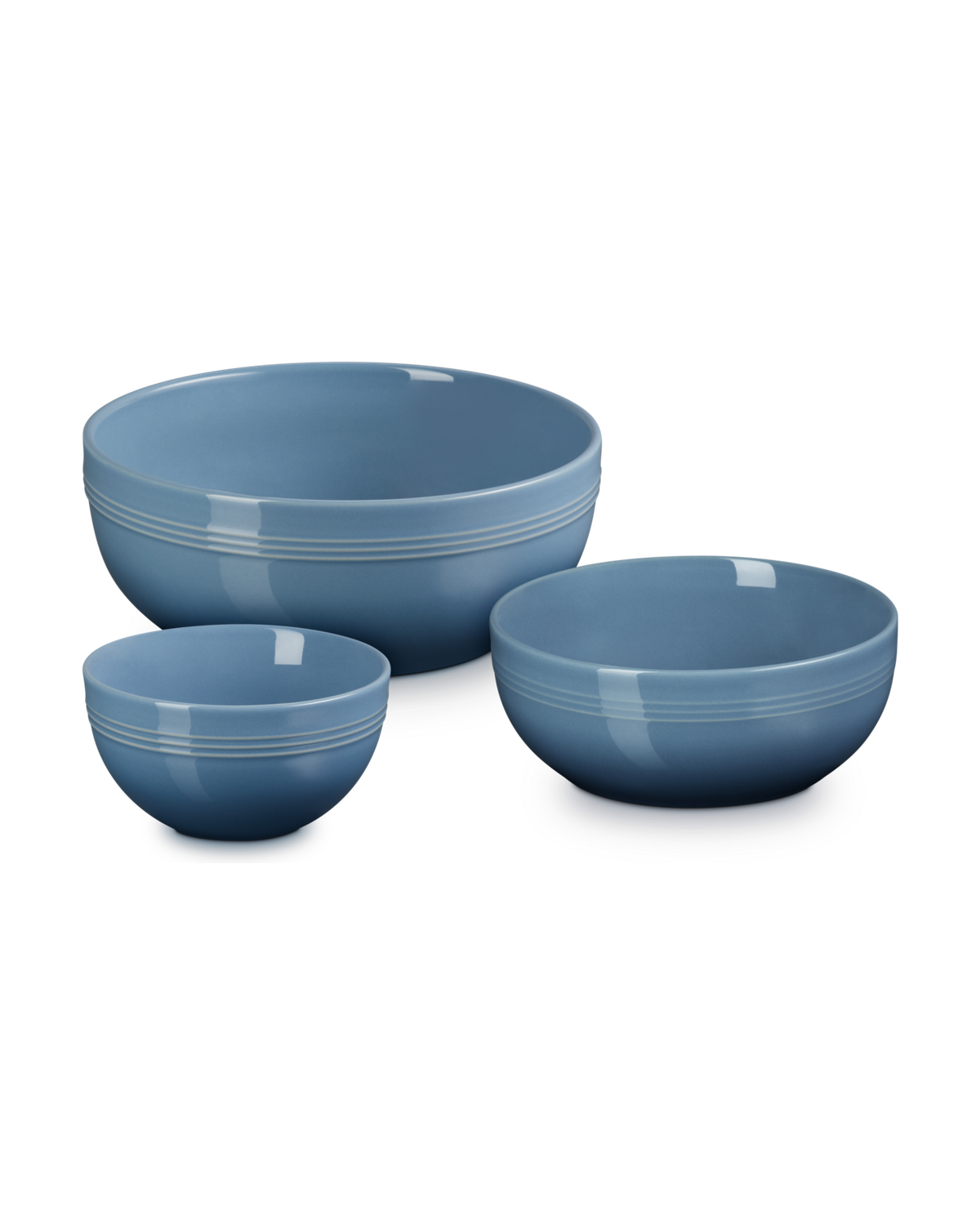 Le Creuset Stoneware Coupe Set of 3 Serving Bowls – Chambray