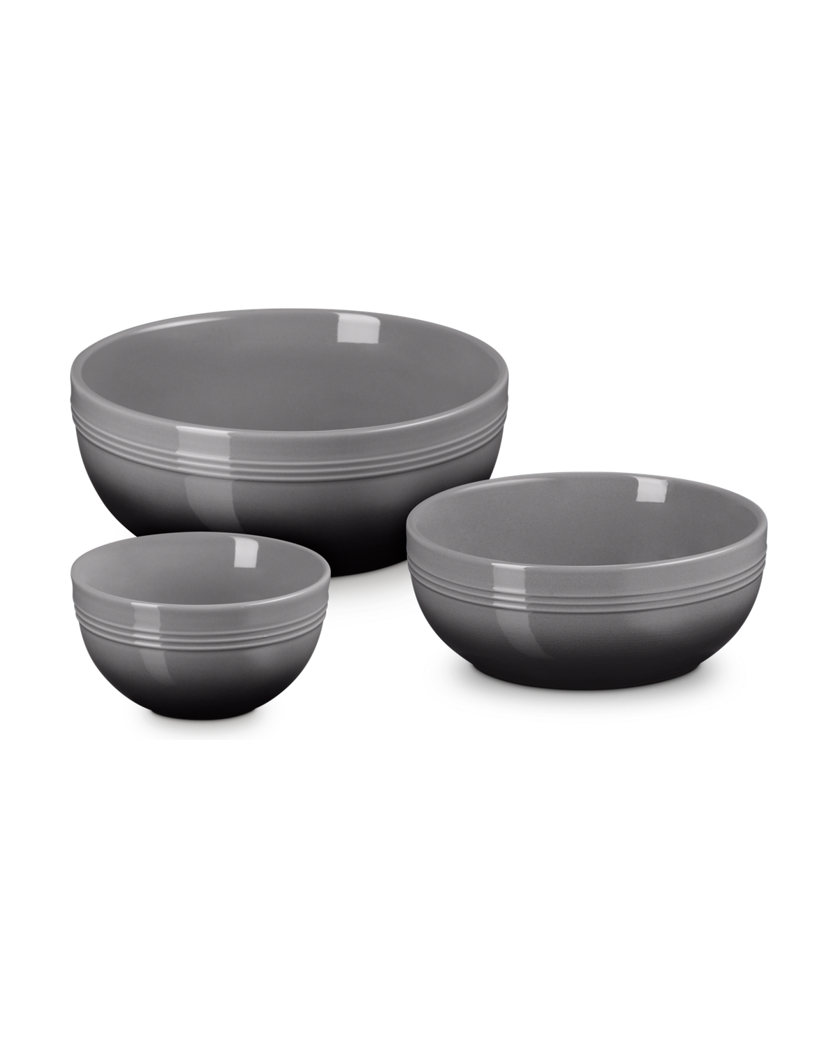 Le Creuset Stoneware Coupe Set of 3 Serving Bowls – Flint