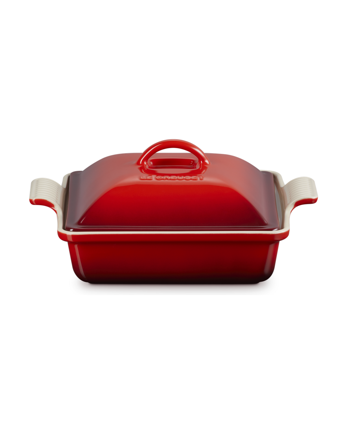 Le Creuset Stoneware Heritage Square Dish with Lid – Cerise