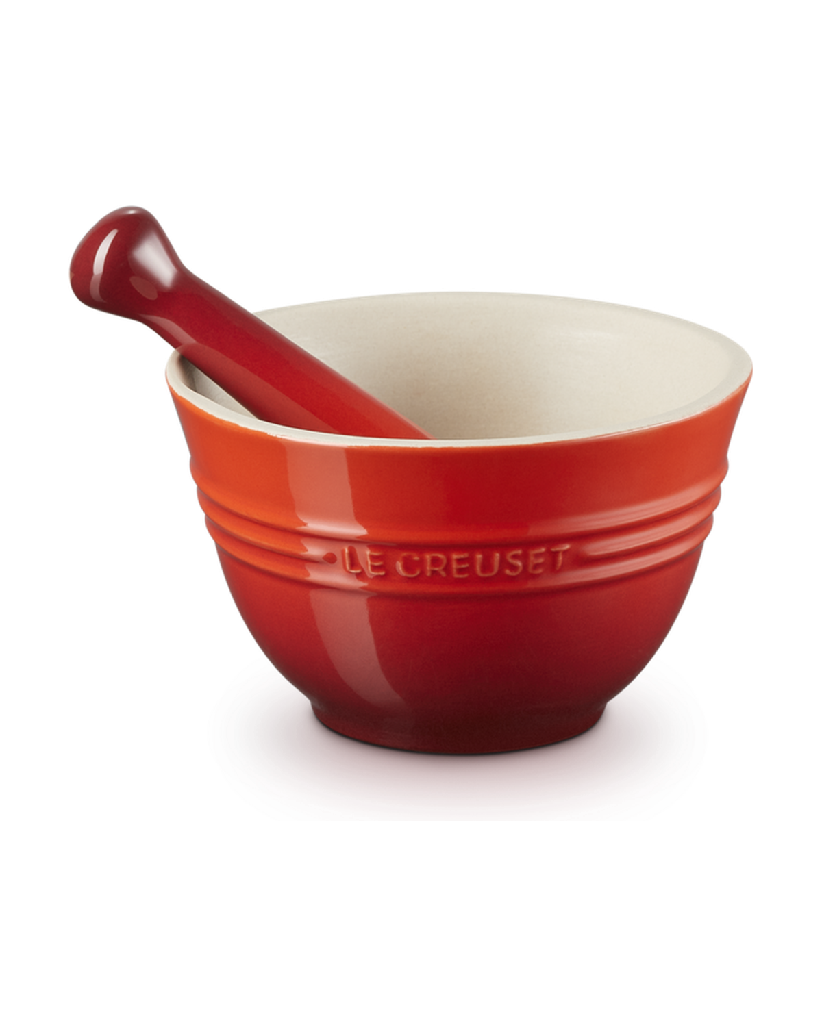 Le Creuset Stoneware Pestle and Mortar – Cerise