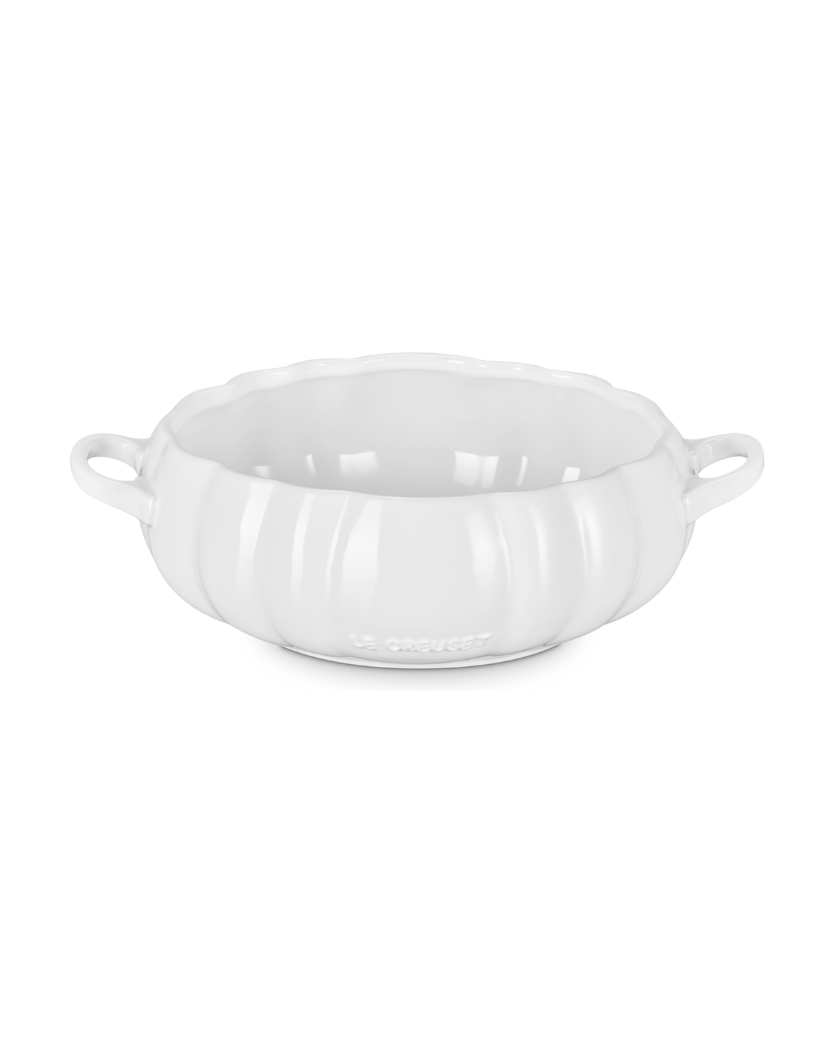 Le Creuset Stoneware Pumpkin Serving Bowl – White