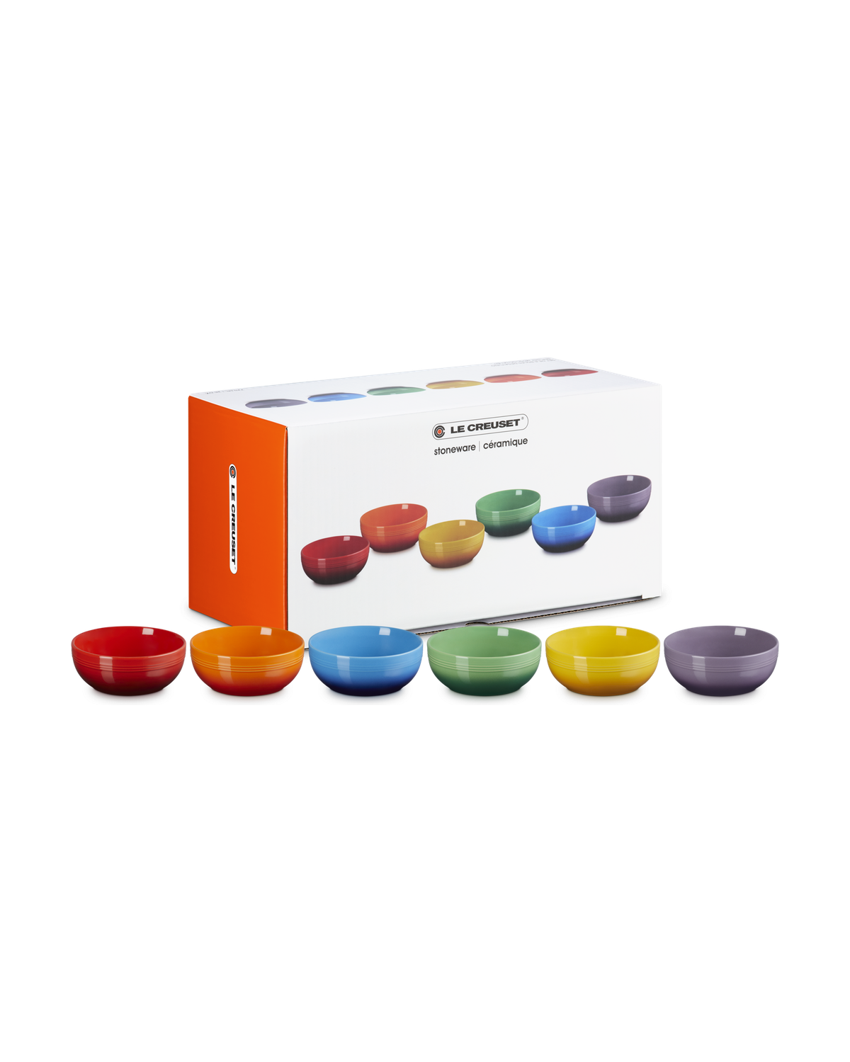 Le Creuset Stoneware Rainbow Set of 6 Cereal Bowls – Multicolour