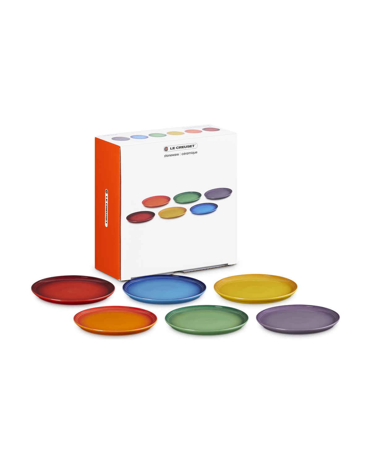 Le Creuset Stoneware Rainbow Set of 6 Side Plates – Multicolour